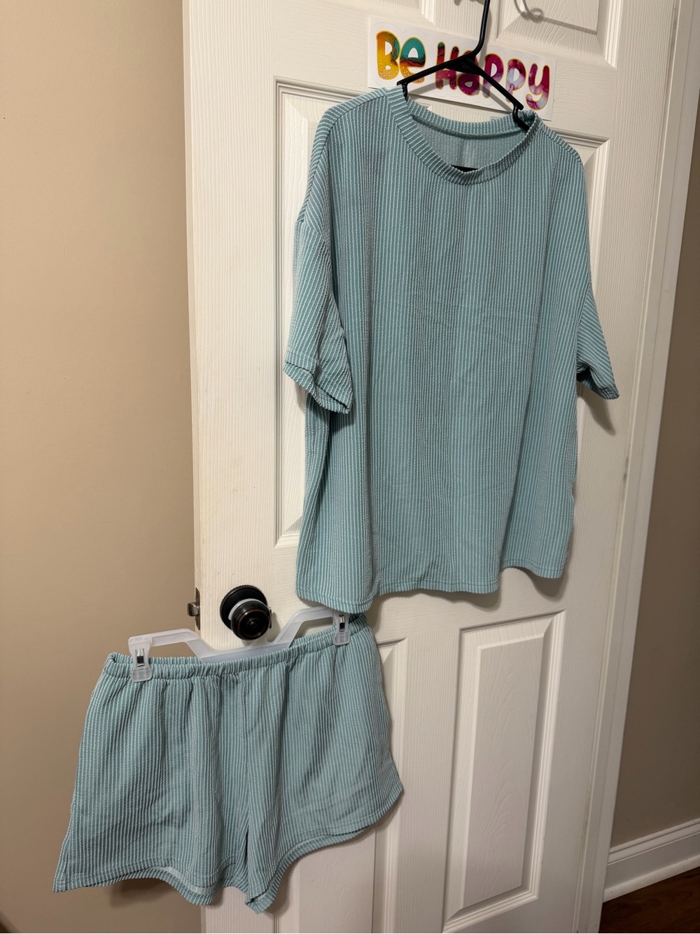 2 Piece Casual Summer Ribbed Textured Knot Short Set